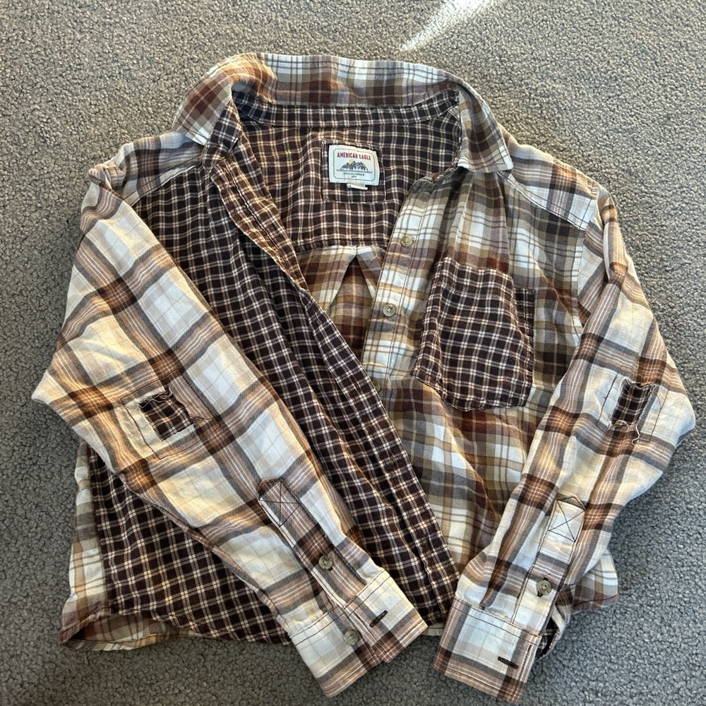 American Eagle multi-plaid flannell